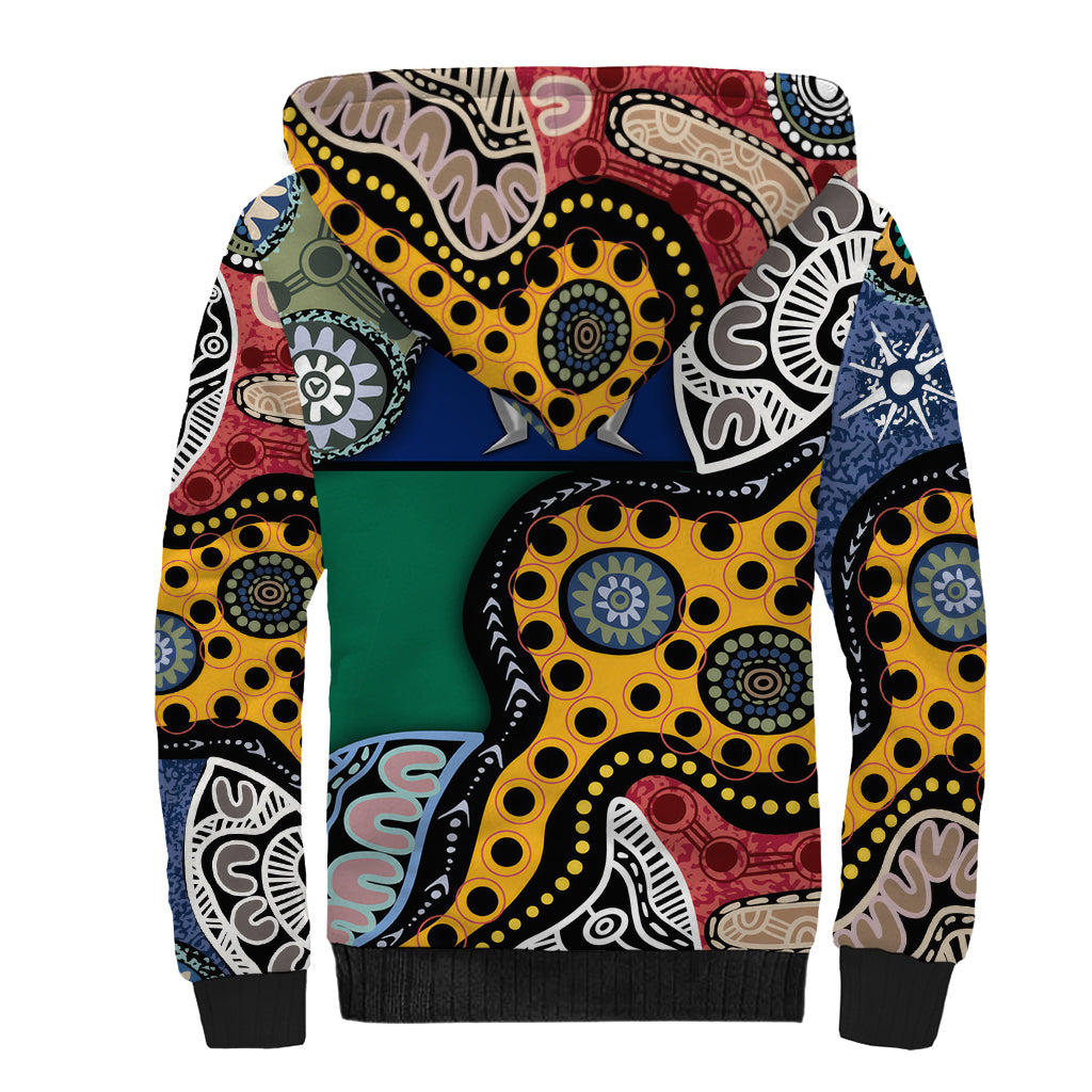 Torest Trait Islands Mix Aboriginal Pattern Sherpa Hoodie
