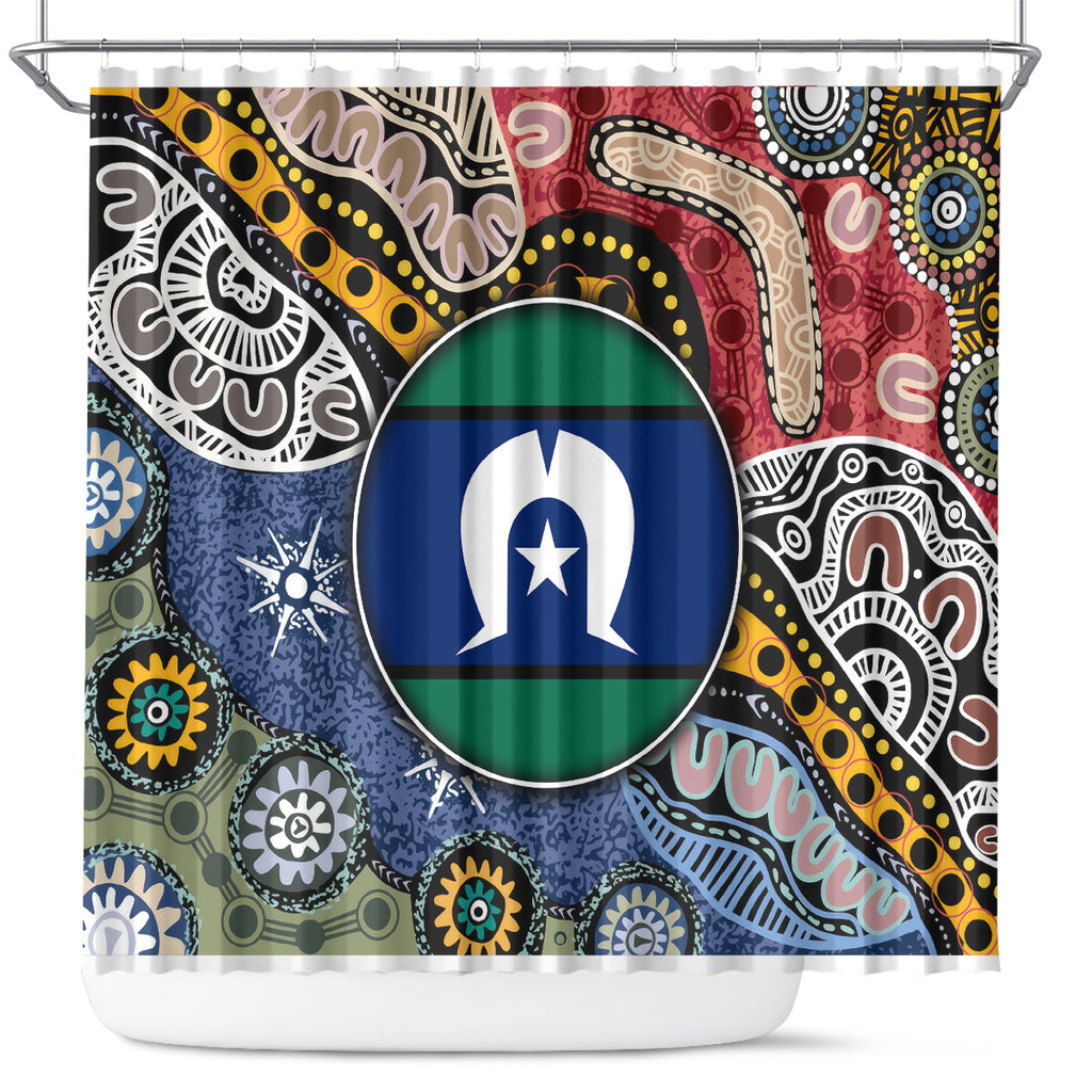 Torest Trait Islands Mix Aboriginal Pattern Shower Curtain