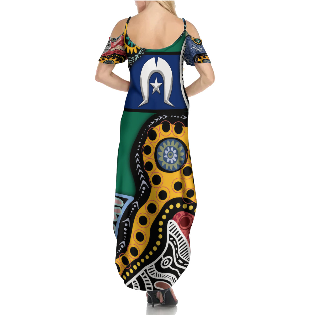 Torest Trait Islands Mix Aboriginal Pattern Summer Maxi Dress