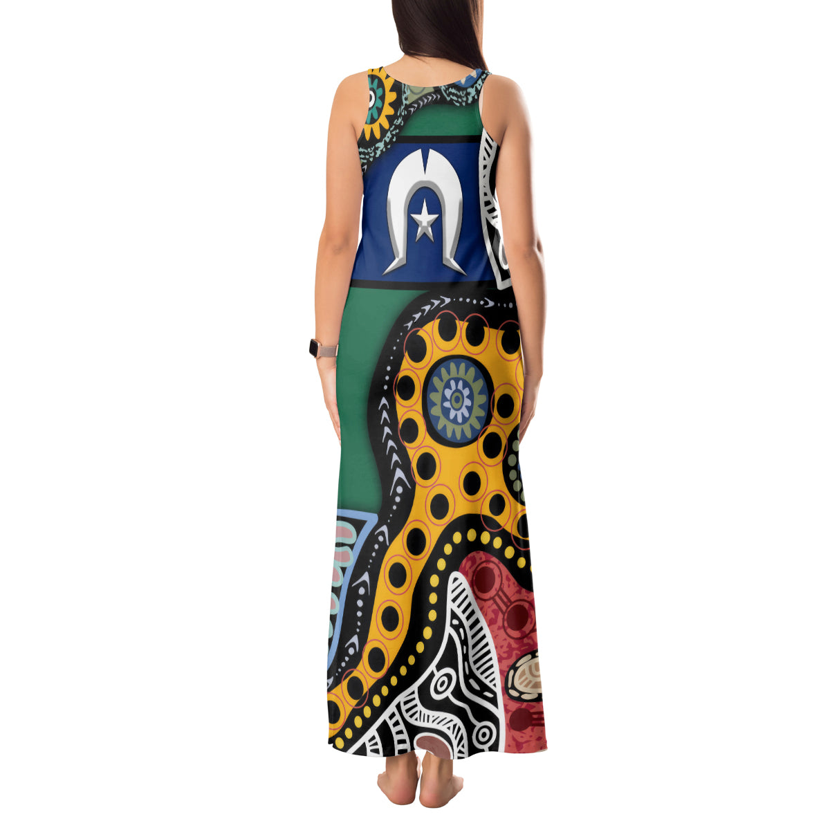 Torest Trait Islands Mix Aboriginal Pattern Tank Maxi Dress