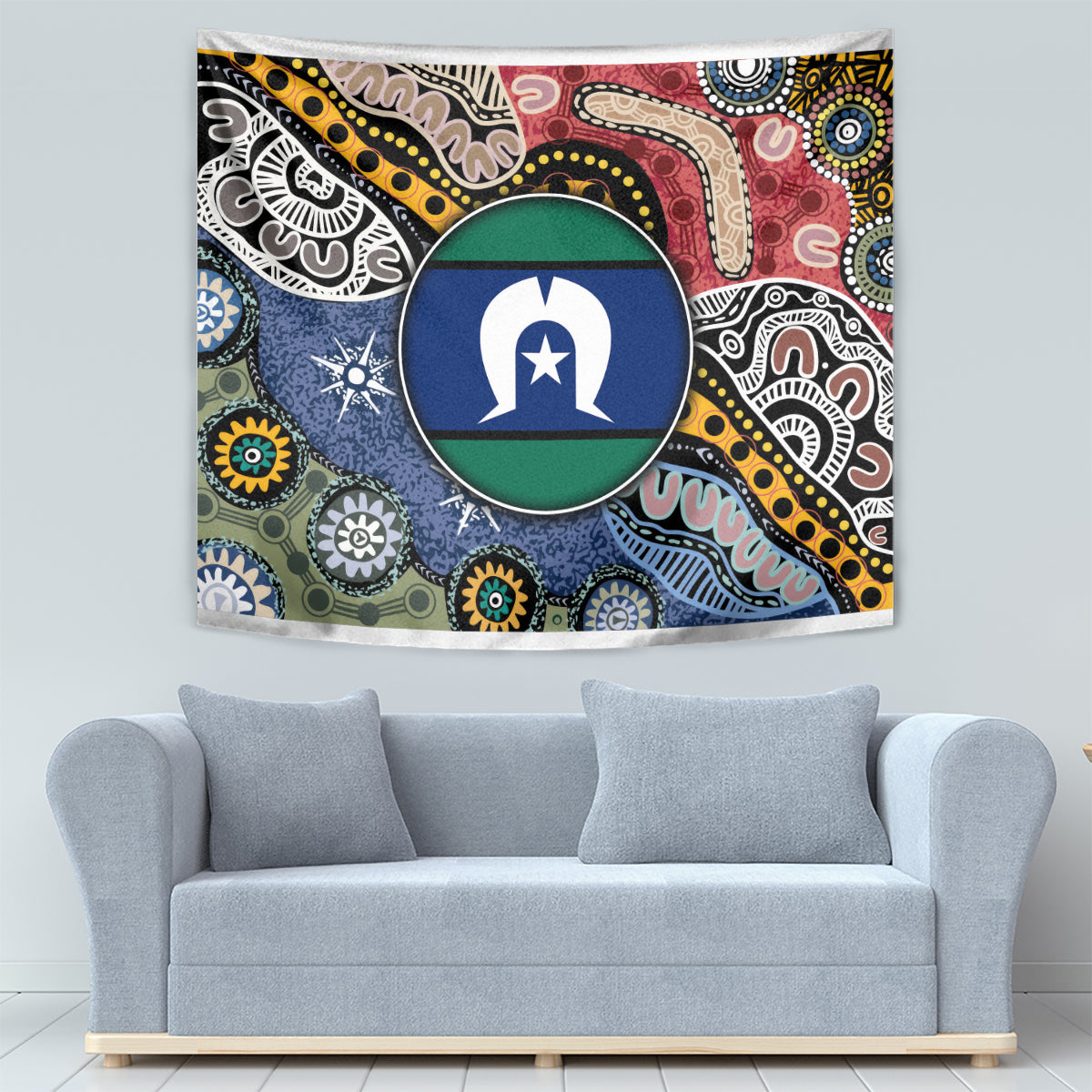Torest Trait Islands Mix Aboriginal Pattern Tapestry