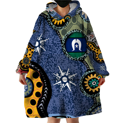 Torest Trait Islands Mix Aboriginal Pattern Wearable Blanket Hoodie