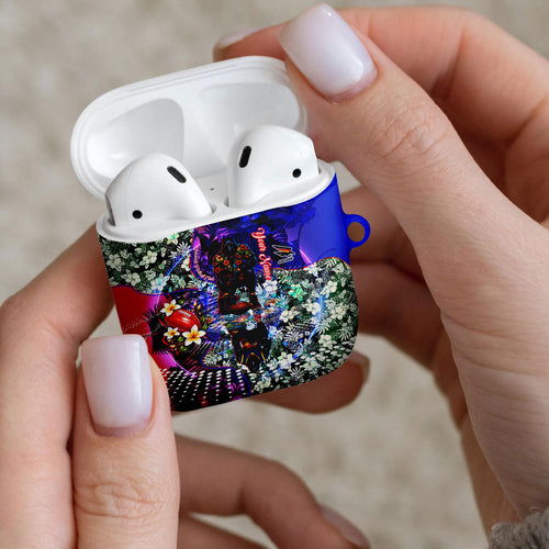 Personalized Adelaide Crow Football AirPods Case Tropical Hibiscus Flowers - Pacific Fusion Style