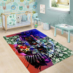 Personalized Adelaide Crow Football Area Rug Tropical Hibiscus Flowers - Pacific Fusion Style