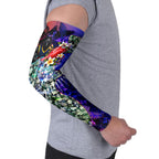 Personalized Adelaide Crow Football Arm Sleeves Tropical Hibiscus Flowers - Pacific Fusion Style