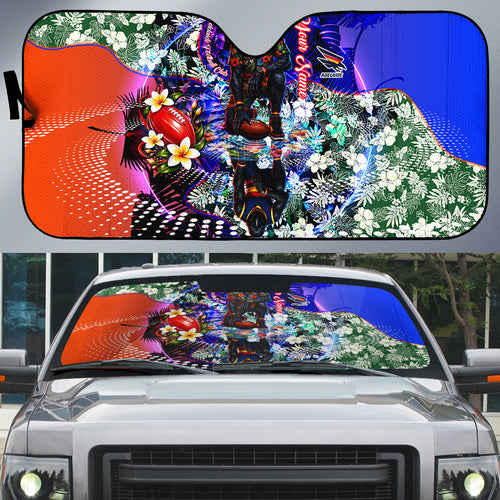 Personalized Adelaide Crow Football Auto Sun Shade Tropical Hibiscus Flowers - Pacific Fusion Style