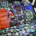 Personalized Adelaide Crow Football Back Car Seat Cover Tropical Hibiscus Flowers - Pacific Fusion Style