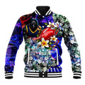 Personalized Adelaide Crow Football Baseball Jacket Tropical Hibiscus Flowers - Pacific Fusion Style