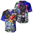 Personalized Adelaide Crow Football Baseball Jersey Tropical Hibiscus Flowers - Pacific Fusion Style