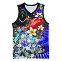 Personalized Adelaide Crow Football Basketball Jersey Tropical Hibiscus Flowers - Pacific Fusion Style
