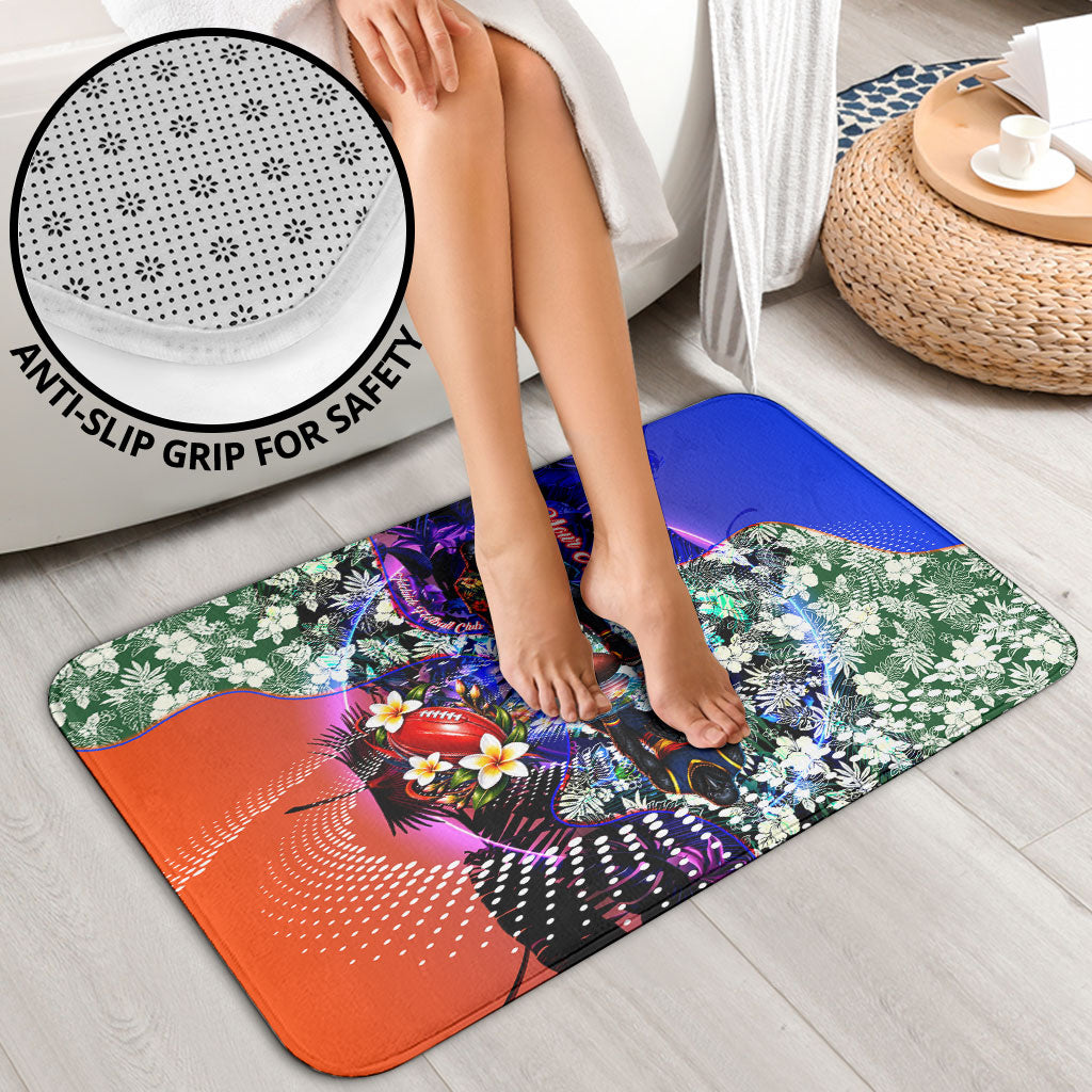 Personalized Adelaide Crow Football Bathroom Set Tropical Hibiscus Flowers - Pacific Fusion Style