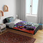 Personalized Adelaide Crow Football Bedding Set Tropical Hibiscus Flowers - Pacific Fusion Style