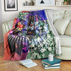 Personalized Adelaide Crow Football Blanket Tropical Hibiscus Flowers - Pacific Fusion Style