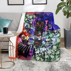 Personalized Adelaide Crow Football Blanket Tropical Hibiscus Flowers - Pacific Fusion Style
