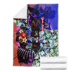 Personalized Adelaide Crow Football Blanket Tropical Hibiscus Flowers - Pacific Fusion Style