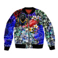 Personalized Adelaide Crow Football Bomber Jacket Tropical Hibiscus Flowers - Pacific Fusion Style