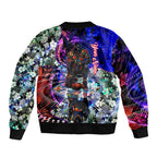 Personalized Adelaide Crow Football Bomber Jacket Tropical Hibiscus Flowers - Pacific Fusion Style