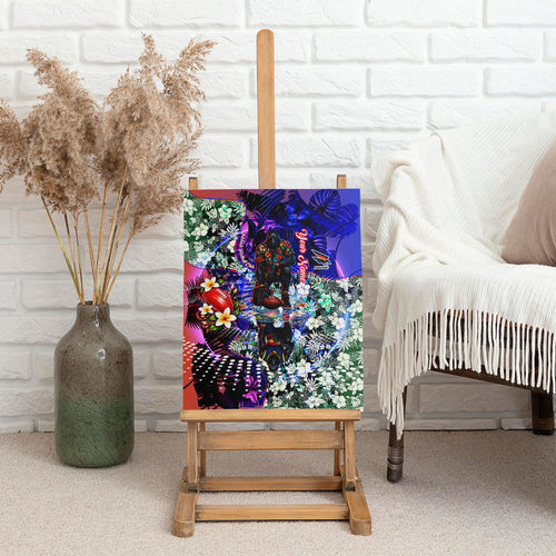 Personalized Adelaide Crow Football Canvas Wall Art Tropical Hibiscus Flowers - Pacific Fusion Style