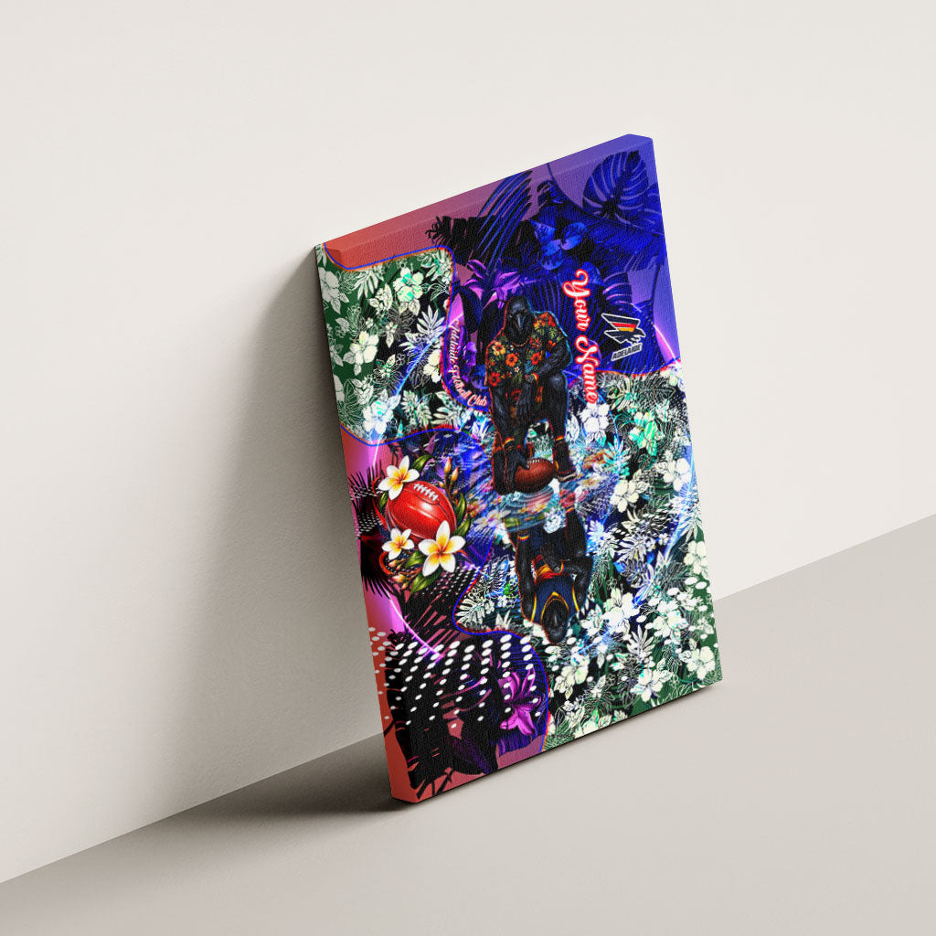Personalized Adelaide Crow Football Canvas Wall Art Tropical Hibiscus Flowers - Pacific Fusion Style