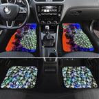 Personalized Adelaide Crow Football Car Mats Tropical Hibiscus Flowers - Pacific Fusion Style