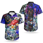 Personalized Adelaide Crow Football Couples Matching Long Sleeve Bodycon Dress and Hawaiian Shirt Tropical Hibiscus Flowers - Pacific Fusion Style