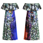 Personalized Adelaide Crow Football Couples Matching Off Shoulder Maxi Dress and Hawaiian Shirt Tropical Hibiscus Flowers - Pacific Fusion Style