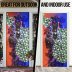 Personalized Adelaide Crow Football Door Cover Tropical Hibiscus Flowers - Pacific Fusion Style