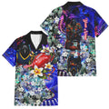 Personalized Adelaide Crow Football Family Matching Mermaid Dress and Hawaiian Shirt Tropical Hibiscus Flowers - Pacific Fusion Style