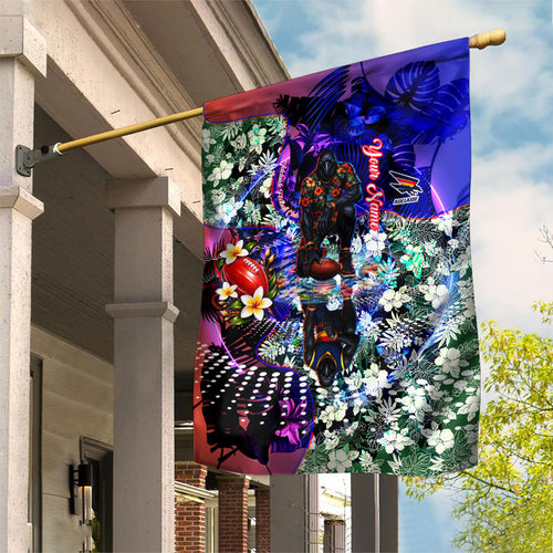 Personalized Adelaide Crow Football Garden Flag Tropical Hibiscus Flowers - Pacific Fusion Style