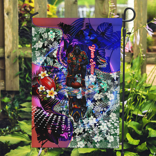 Personalized Adelaide Crow Football Garden Flag Tropical Hibiscus Flowers - Pacific Fusion Style