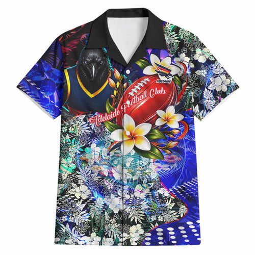 Personalized Adelaide Crow Football Hawaiian Shirt Tropical Hibiscus Flowers - Pacific Fusion Style