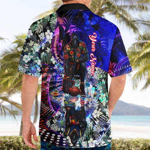Personalized Adelaide Crow Football Hawaiian Shirt Tropical Hibiscus Flowers - Pacific Fusion Style