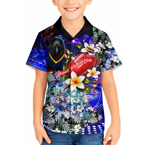 Personalized Adelaide Crow Football Hawaiian Shirt Tropical Hibiscus Flowers - Pacific Fusion Style