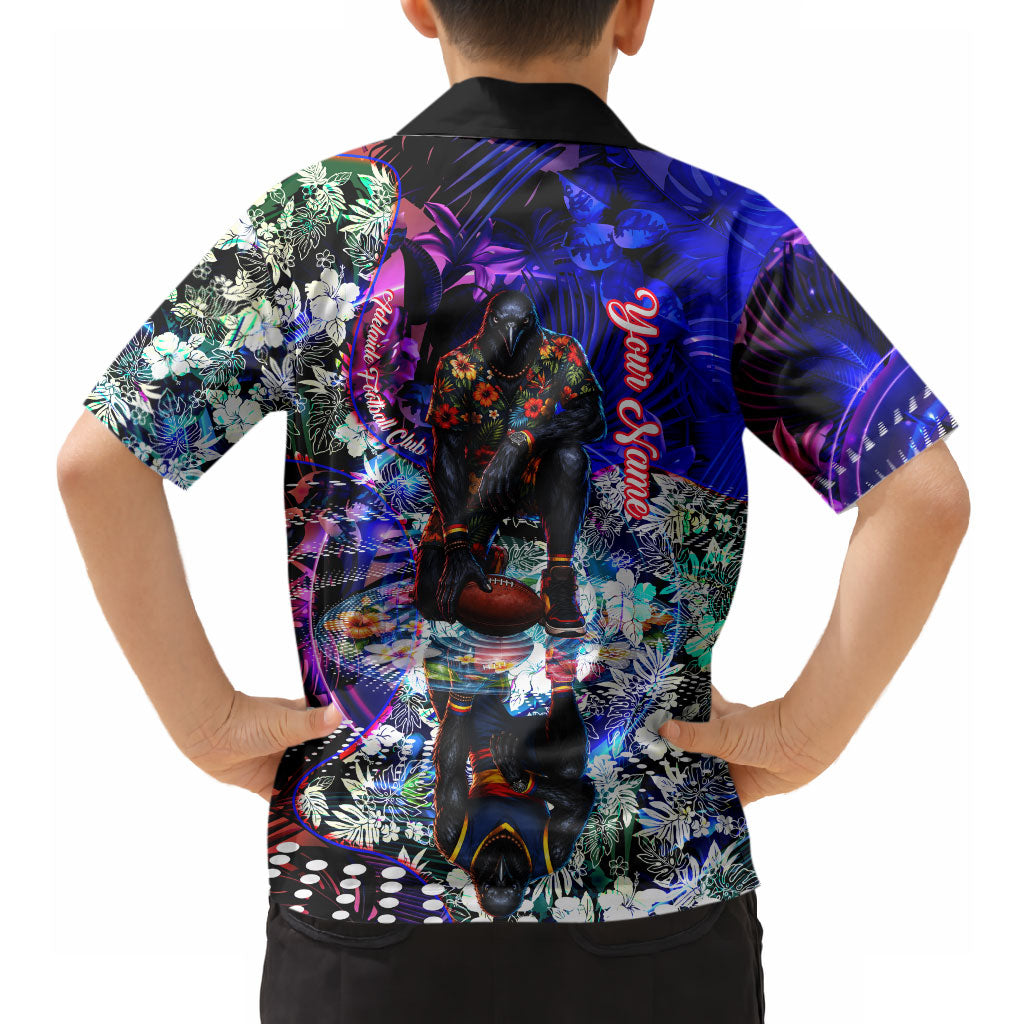 Personalized Adelaide Crow Football Hawaiian Shirt Tropical Hibiscus Flowers - Pacific Fusion Style