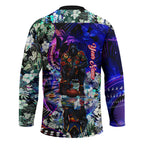 Personalized Adelaide Crow Football Hockey Jersey Tropical Hibiscus Flowers - Pacific Fusion Style
