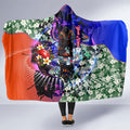 Personalized Adelaide Crow Football Hooded Blanket Tropical Hibiscus Flowers - Pacific Fusion Style