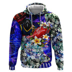 Personalized Adelaide Crow Football Hoodie Tropical Hibiscus Flowers - Pacific Fusion Style
