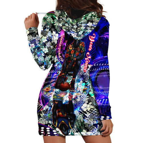 Personalized Adelaide Crow Football Hoodie Dress Tropical Hibiscus Flowers - Pacific Fusion Style