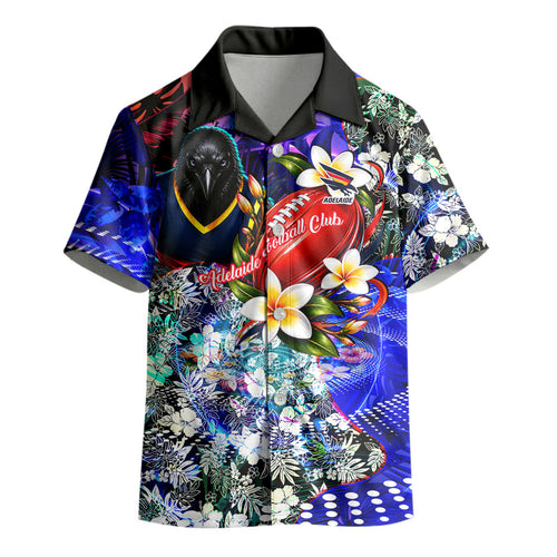 Personalized Adelaide Crow Football Kid Hawaiian Shirt Tropical Hibiscus Flowers - Pacific Fusion Style