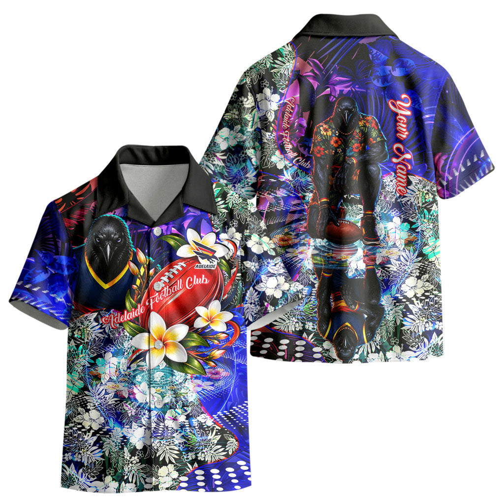 Personalized Adelaide Crow Football Kid Hawaiian Shirt Tropical Hibiscus Flowers - Pacific Fusion Style