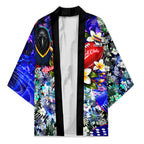 Personalized Adelaide Crow Football Kimono Tropical Hibiscus Flowers - Pacific Fusion Style