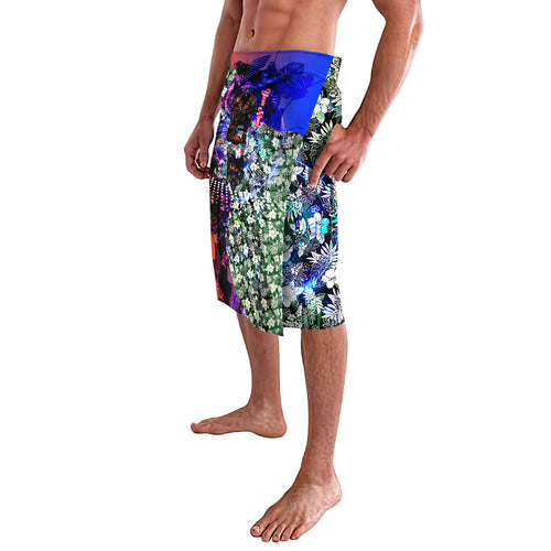 Personalized Adelaide Crow Football Lavalava Tropical Hibiscus Flowers - Pacific Fusion Style