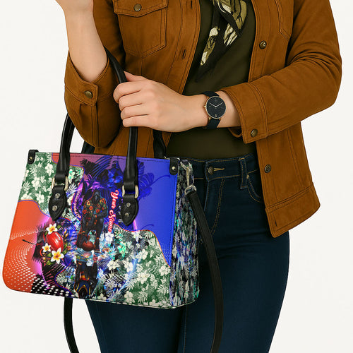 Personalized Adelaide Crow Football Leather Bag Tropical Hibiscus Flowers - Pacific Fusion Style