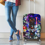 Personalized Adelaide Crow Football Luggage Cover Tropical Hibiscus Flowers - Pacific Fusion Style