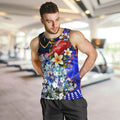 Personalized Adelaide Crow Football Men Tank Top Tropical Hibiscus Flowers - Pacific Fusion Style