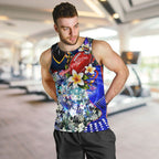 Personalized Adelaide Crow Football Men Tank Top Tropical Hibiscus Flowers - Pacific Fusion Style