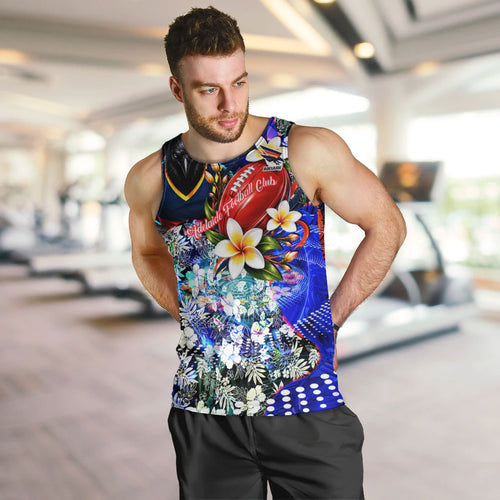 Personalized Adelaide Crow Football Men Tank Top Tropical Hibiscus Flowers - Pacific Fusion Style