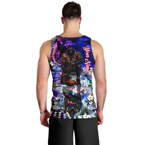 Personalized Adelaide Crow Football Men Tank Top Tropical Hibiscus Flowers - Pacific Fusion Style