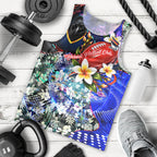 Personalized Adelaide Crow Football Men Tank Top Tropical Hibiscus Flowers - Pacific Fusion Style