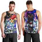 Personalized Adelaide Crow Football Men Tank Top Tropical Hibiscus Flowers - Pacific Fusion Style